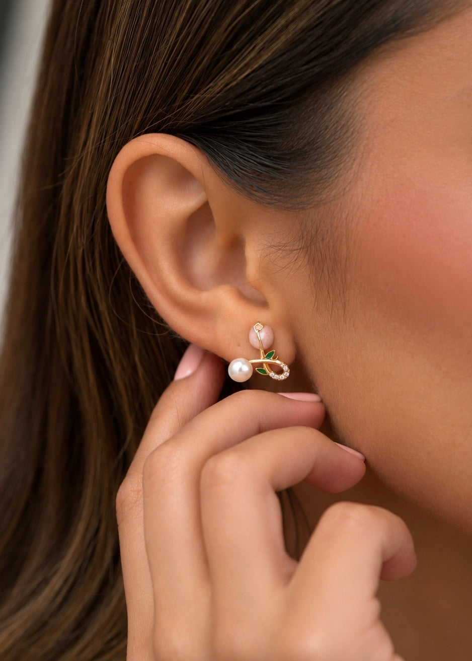 Aretes Tulipanes Perlas