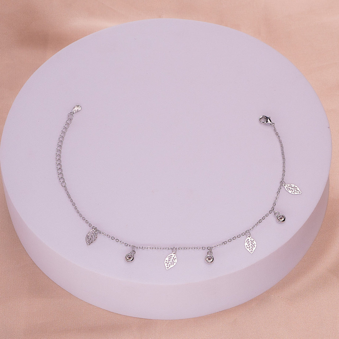 Tobillera Hojas Plateada Ref: M117