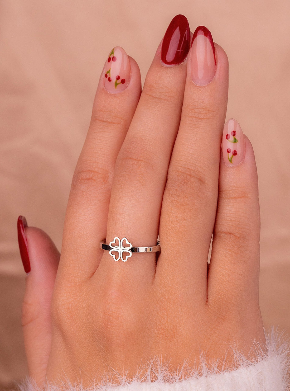 Anillo Trébol Corazones Plateado Talla 7 Ref: Ref: A1761