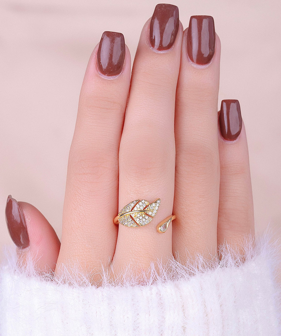 Anillo Hoja Dorado Ref: A1601