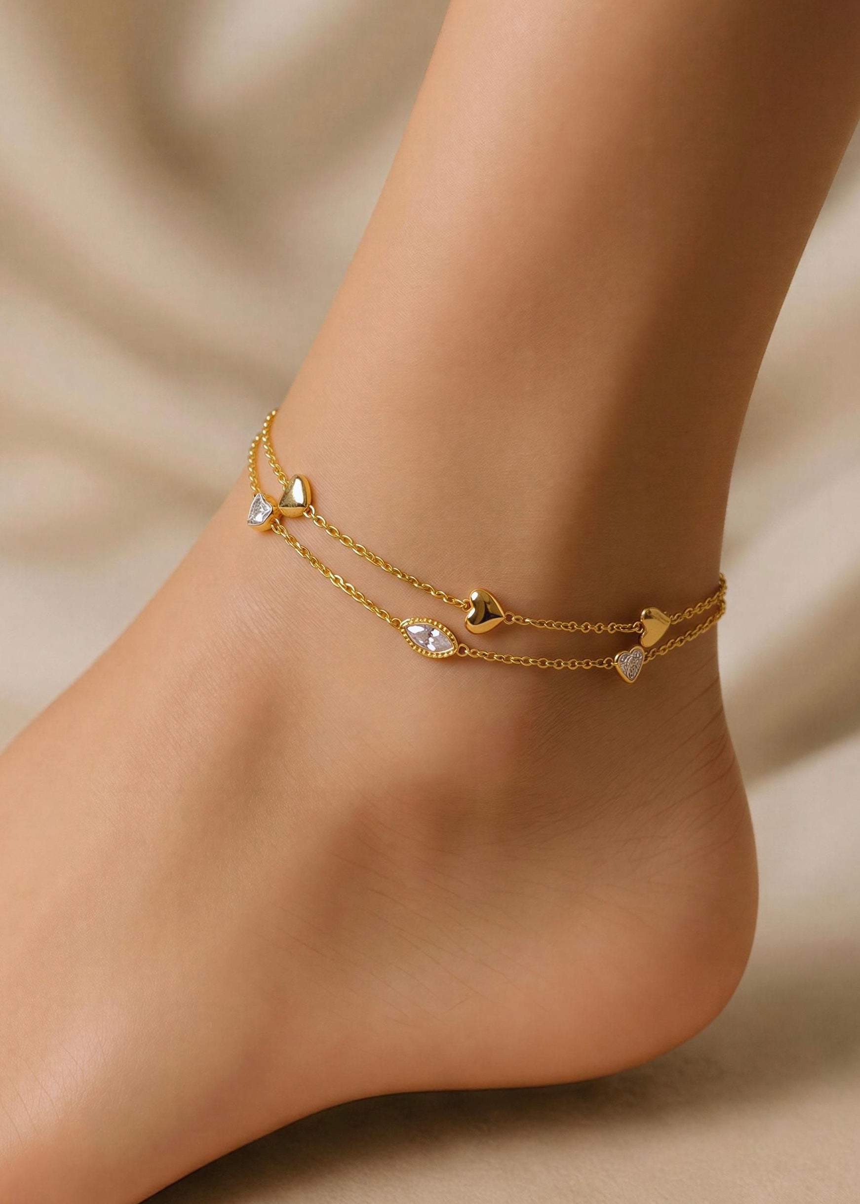 Tobillera Corazones Circones