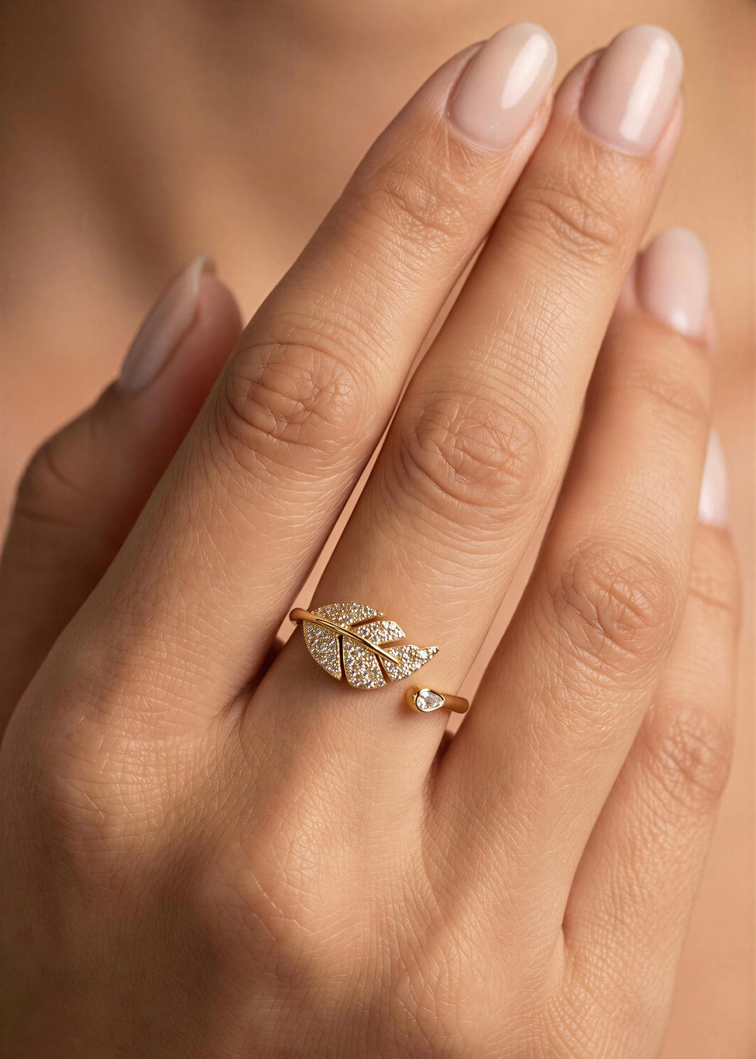 Anillo Hoja Dorado