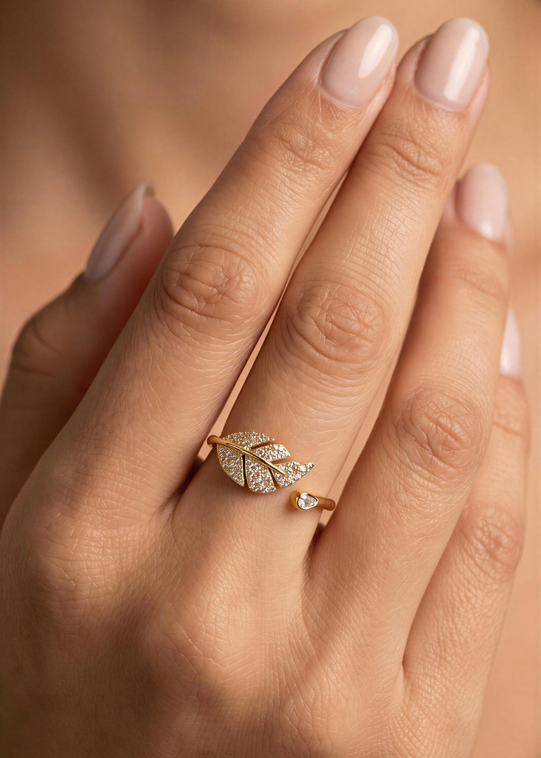 Anillo Hoja Dorado
