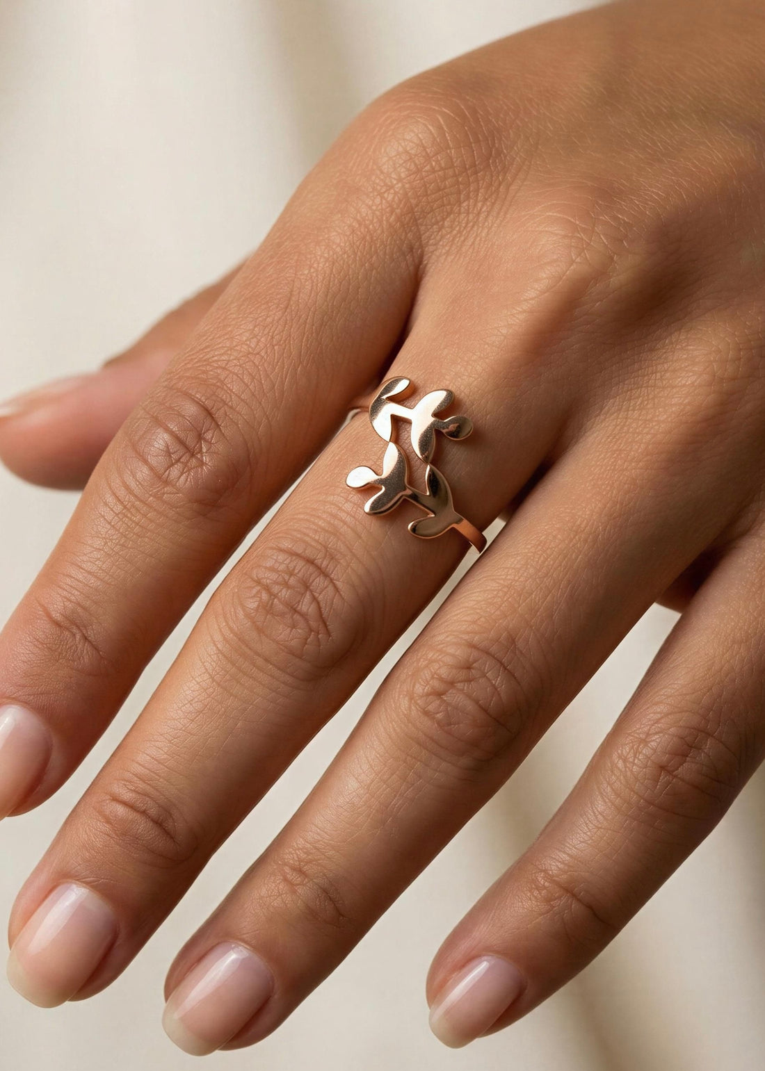 Anillo Espigas Oro Rosa