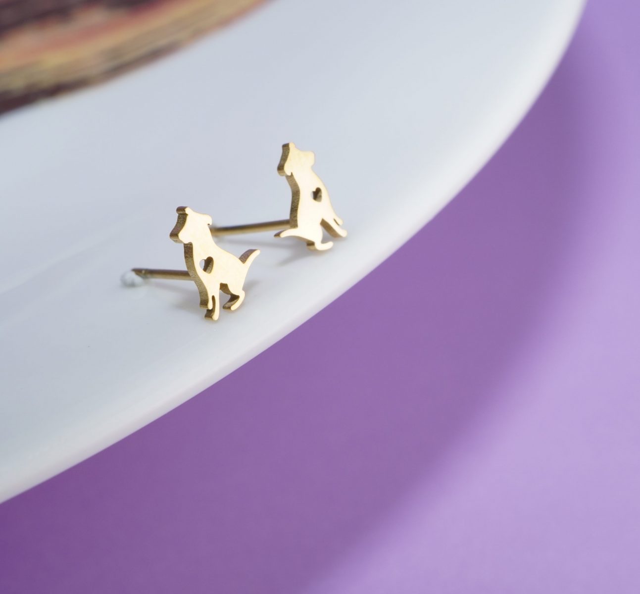 Topitos Perro Corazón Dorados Ref: L297