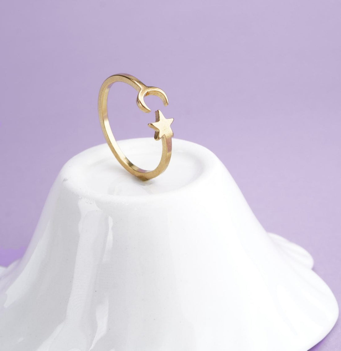 Anillo Luna Estrella Dorado Ref: A1040