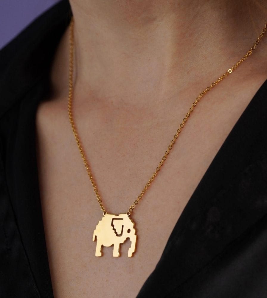 Cadena Elefante Pixel Dorada Ref: C1663