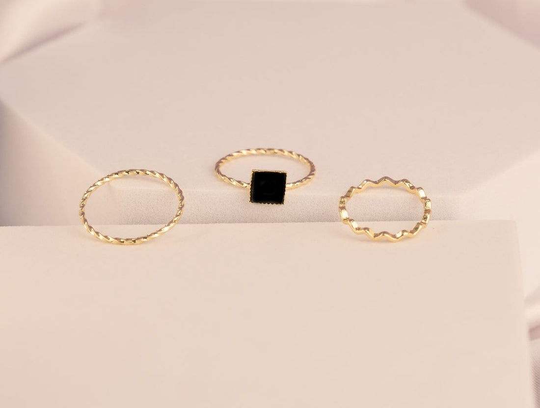 Set X 3 Anillos Kendra Dorados Ref: J110