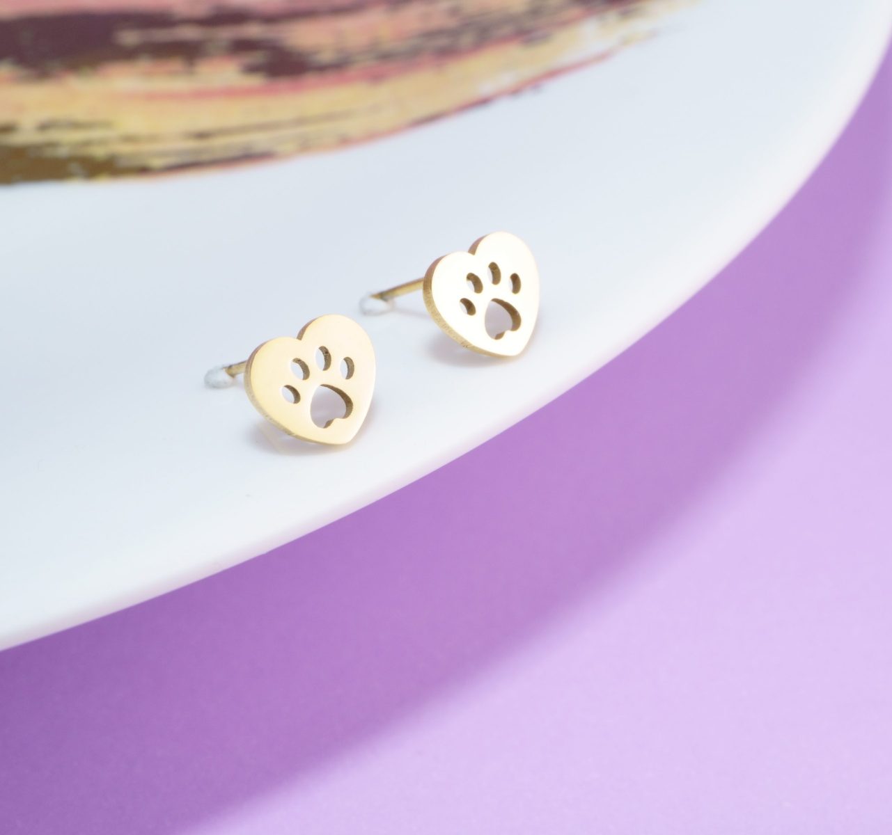 Topitos Huella Corazón Dorados Ref: L197