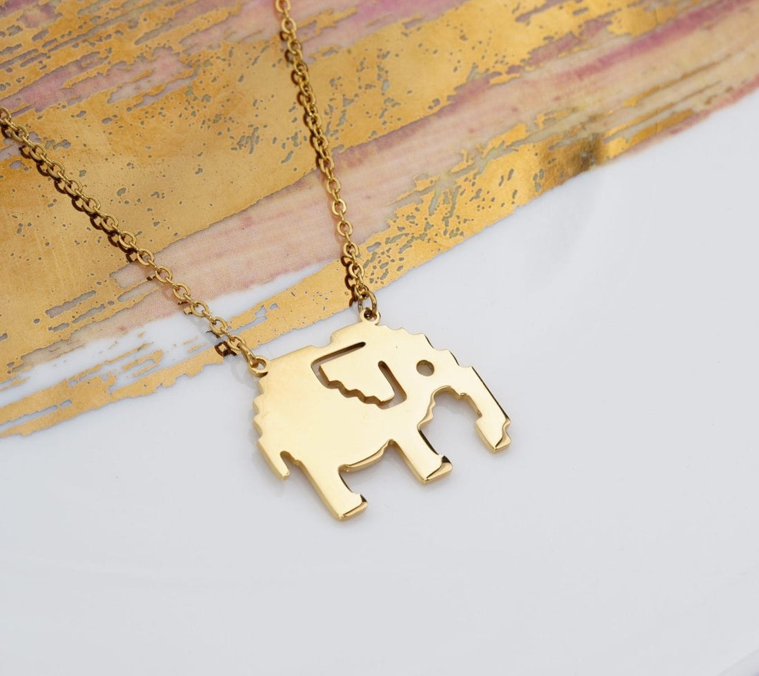 Cadena Elefante Pixel Dorada Ref: C1663