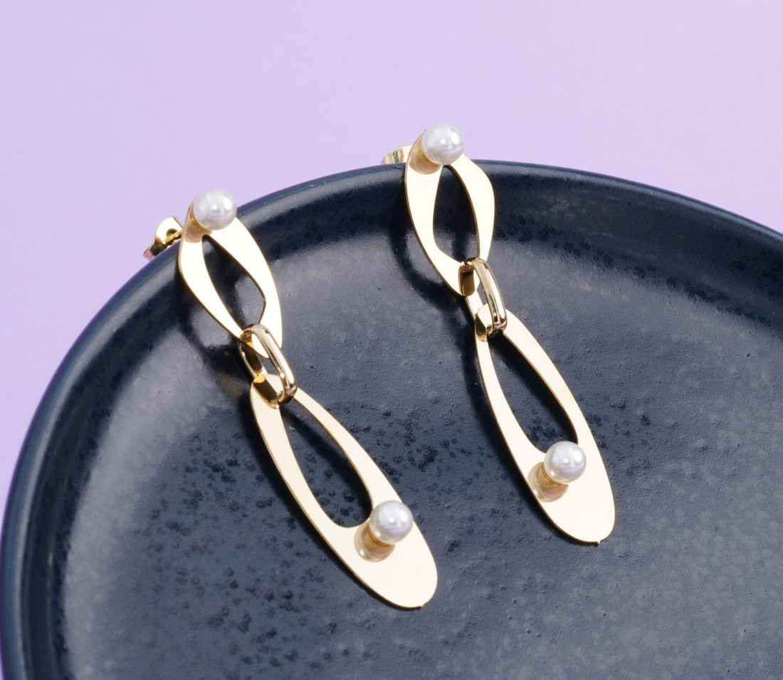 Aretes Péndulo Perlas Ref: B2001