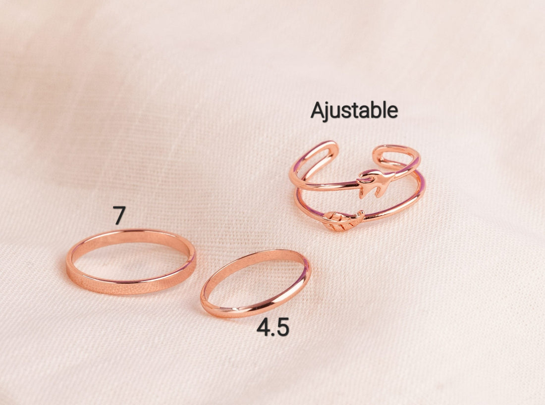 Set X 3 Anillos Hoja Gaviota Oro Rosa Ref: J369