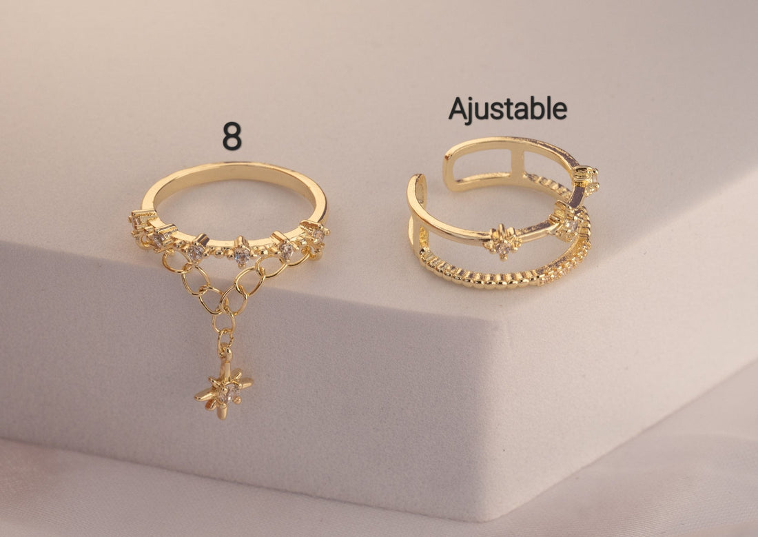 Set X 2 Anillos Estrellas Dorados Ref: J449