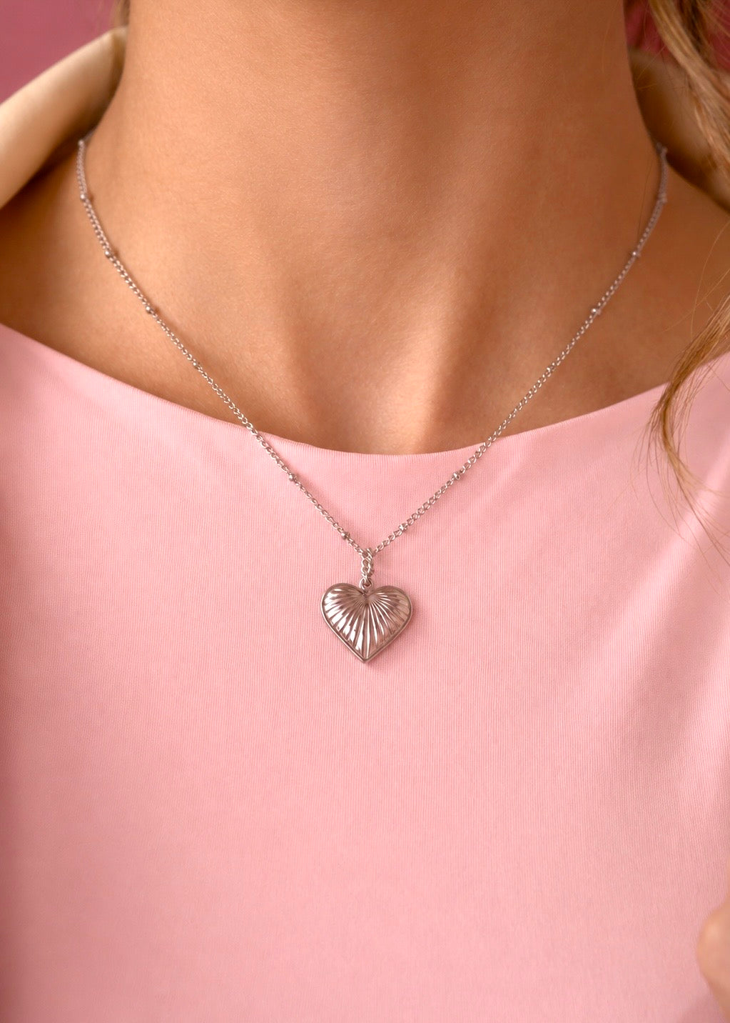 Collar Latido Plateado