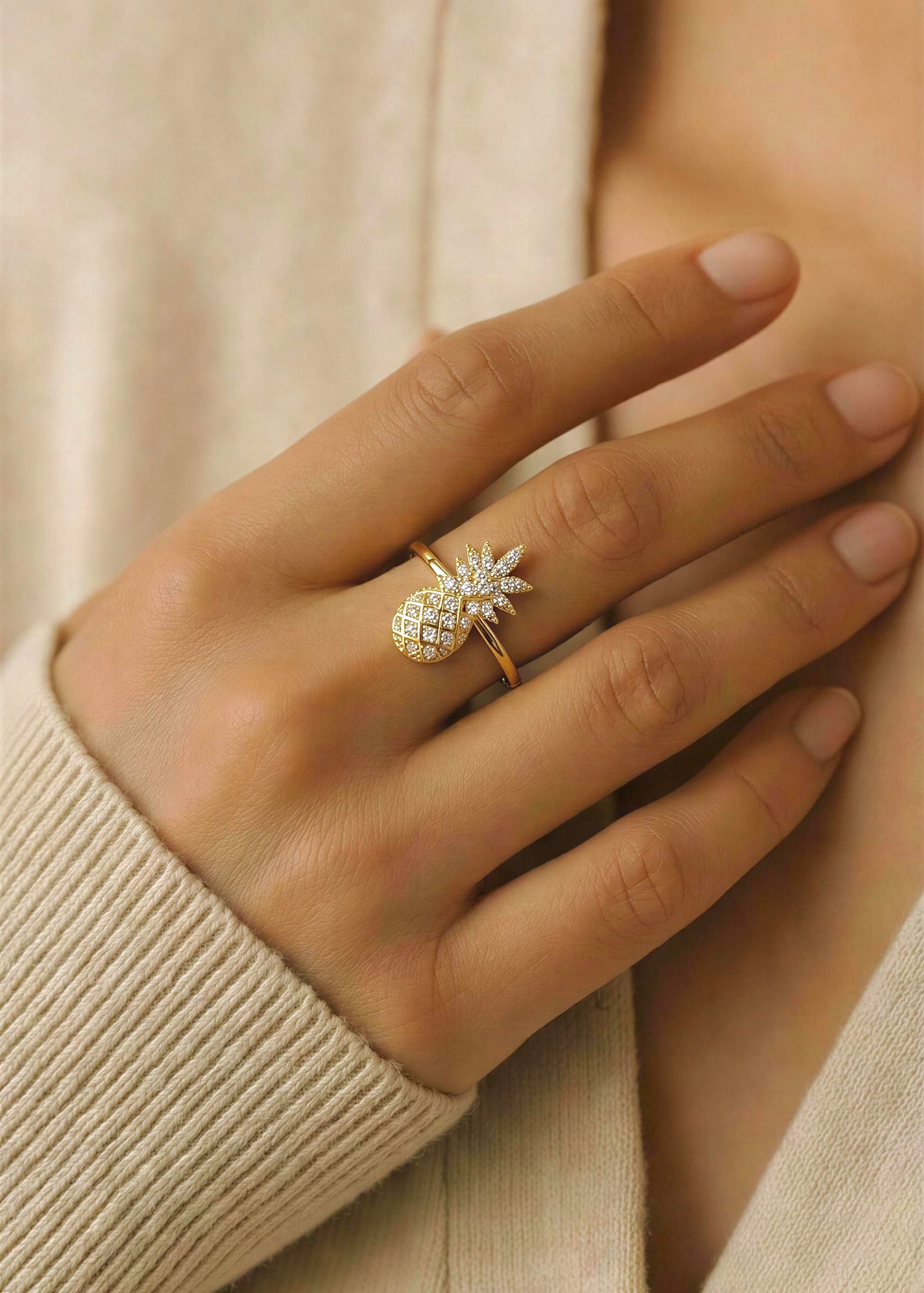Anillo Piña Dorado