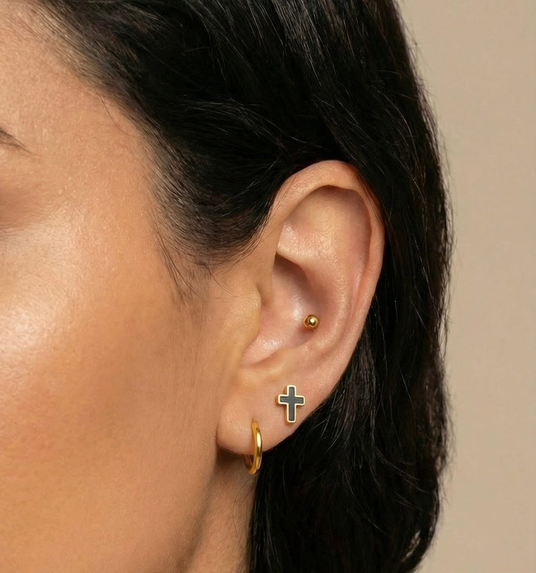 Set Aretes Cruces Candongas Ref:K511