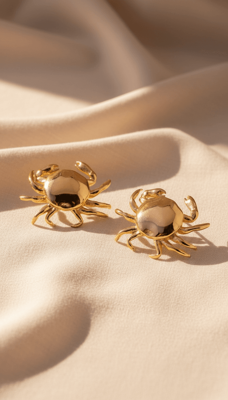 Aretes Cangrejos Dorados Ref: B887