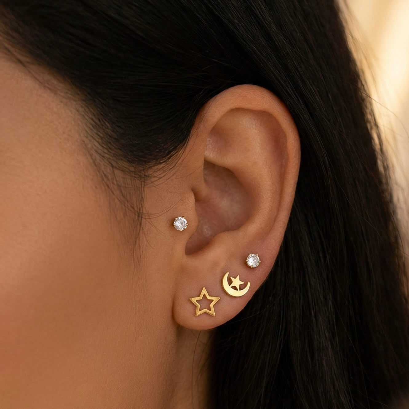 Set X 3 Pares Topitos Luna Estrella Ref: K047