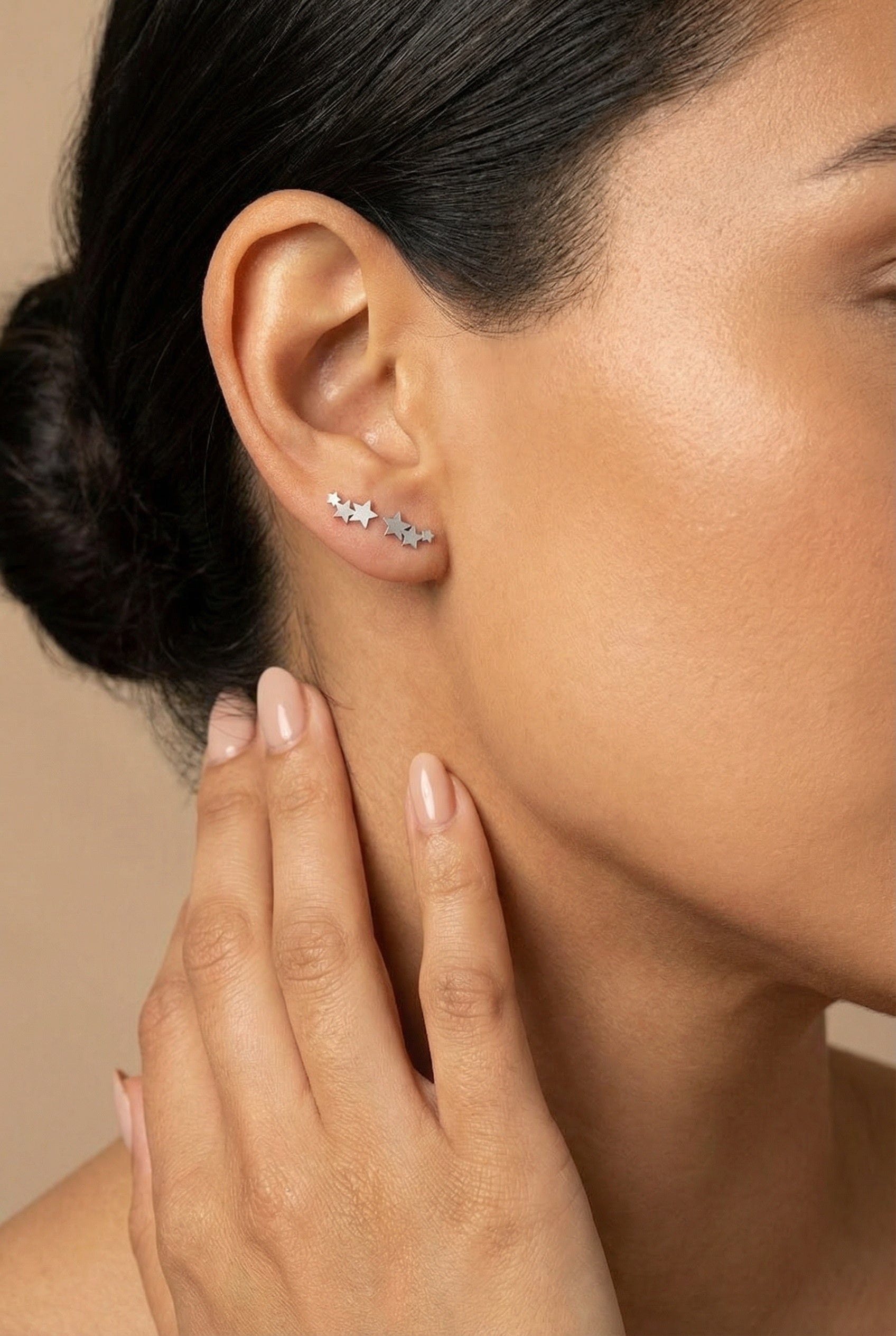 Topitos Tres Estrellas Plateados Ref: L2094