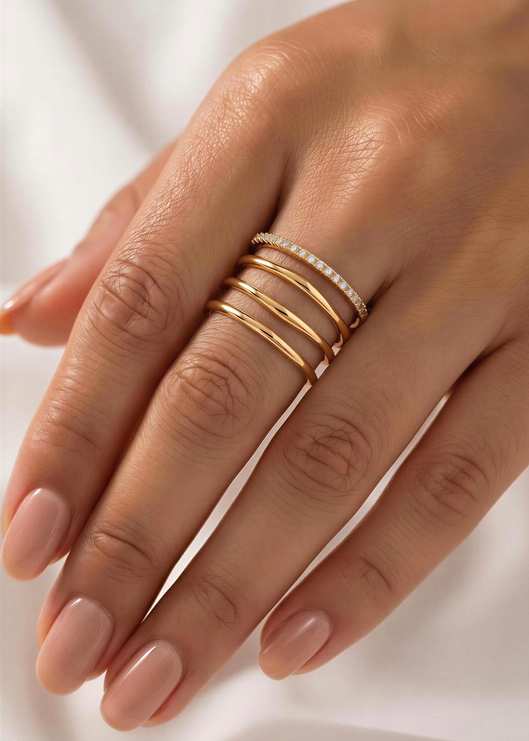 Set X 3 Anillos Julieta Dorados
