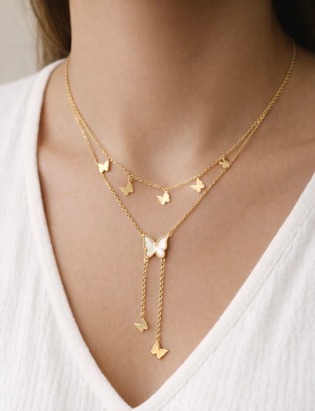 Collar Mariposas Dorado Ref: D365