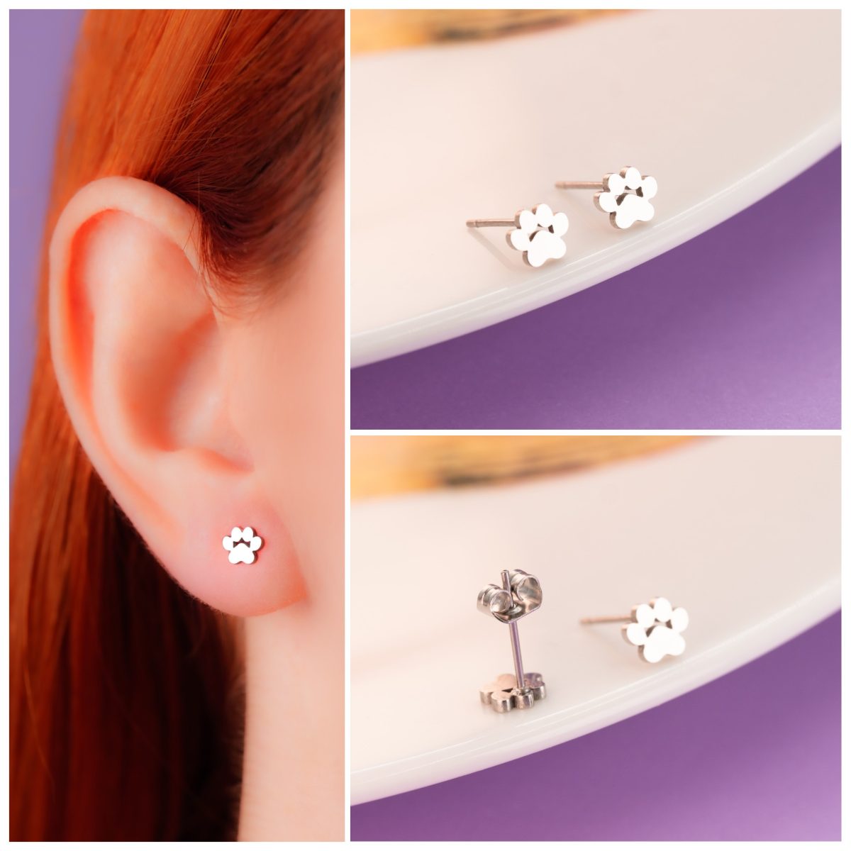 Topitos Huellitas Plateados Ref: L236