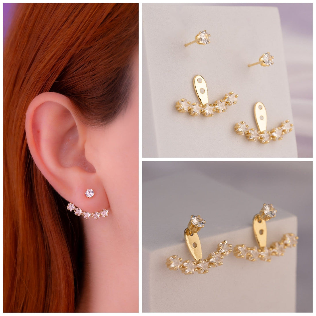 Aretes Adhara Dorados Ref: B1205