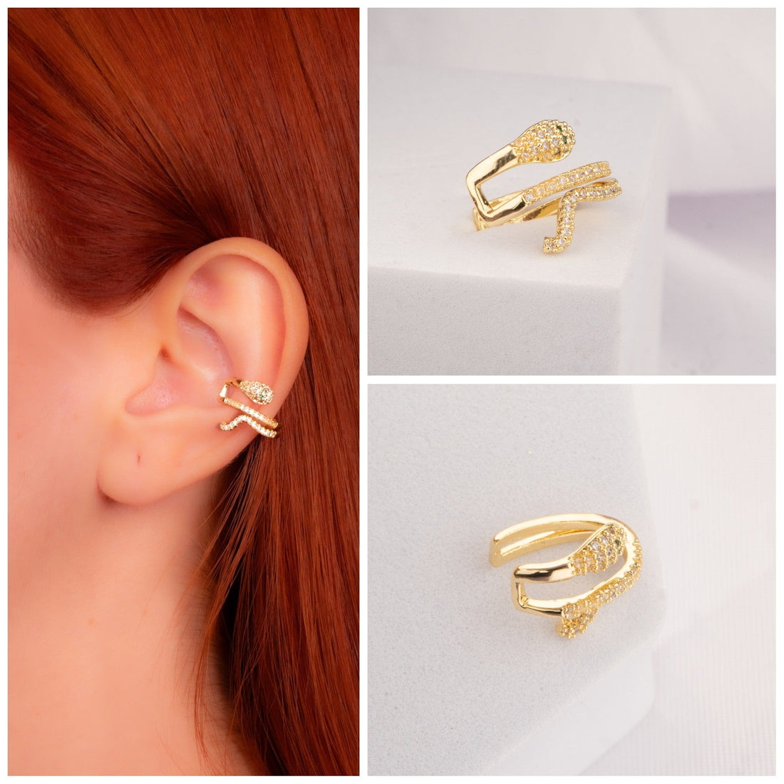 Ear Cuff Serpiente Dorado Ref: E130