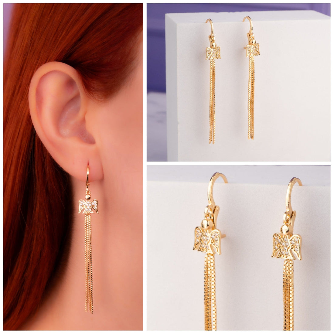 Aretes Ángeles Dorados Ref: B1904