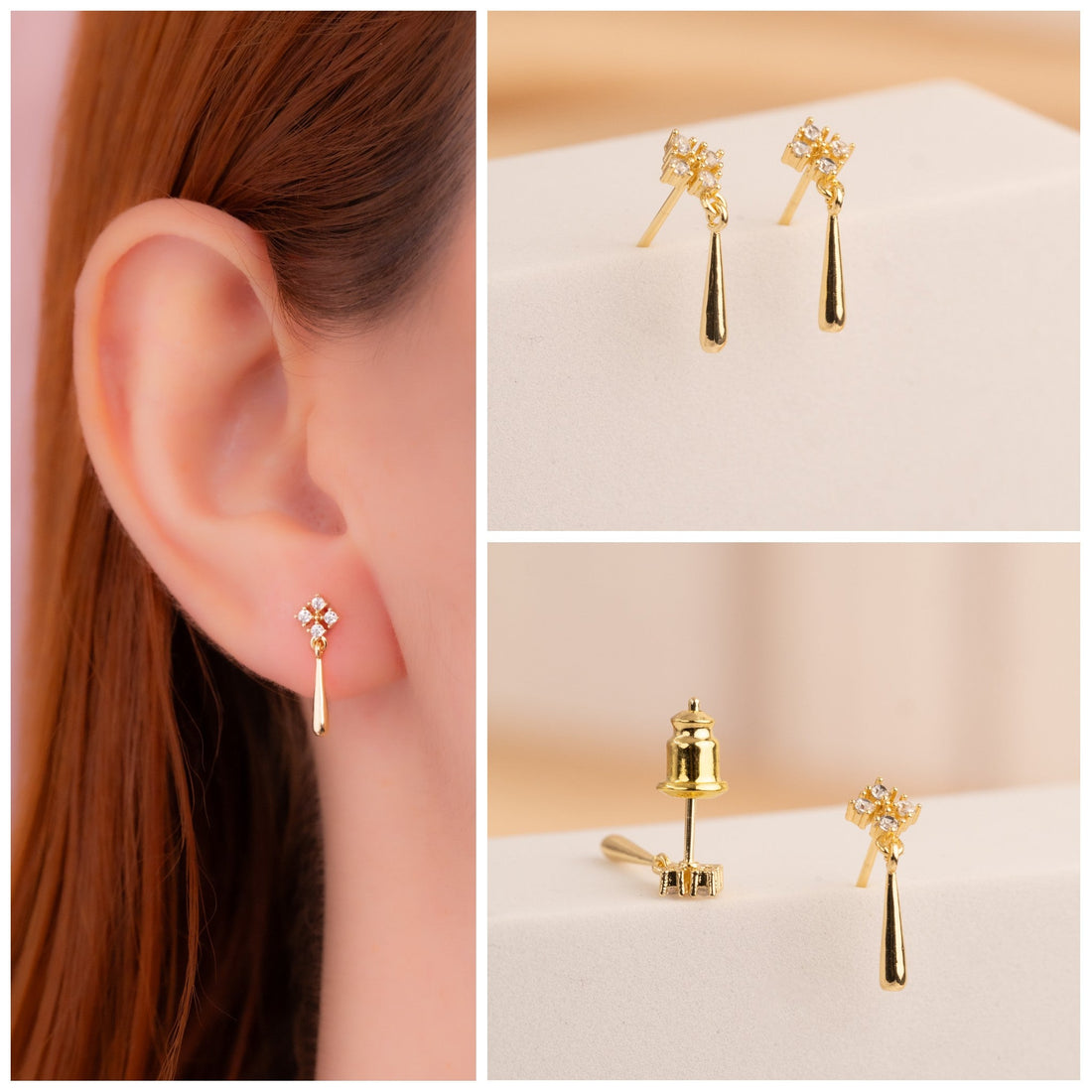 Aretes Leonor Dorados Ref: B1323