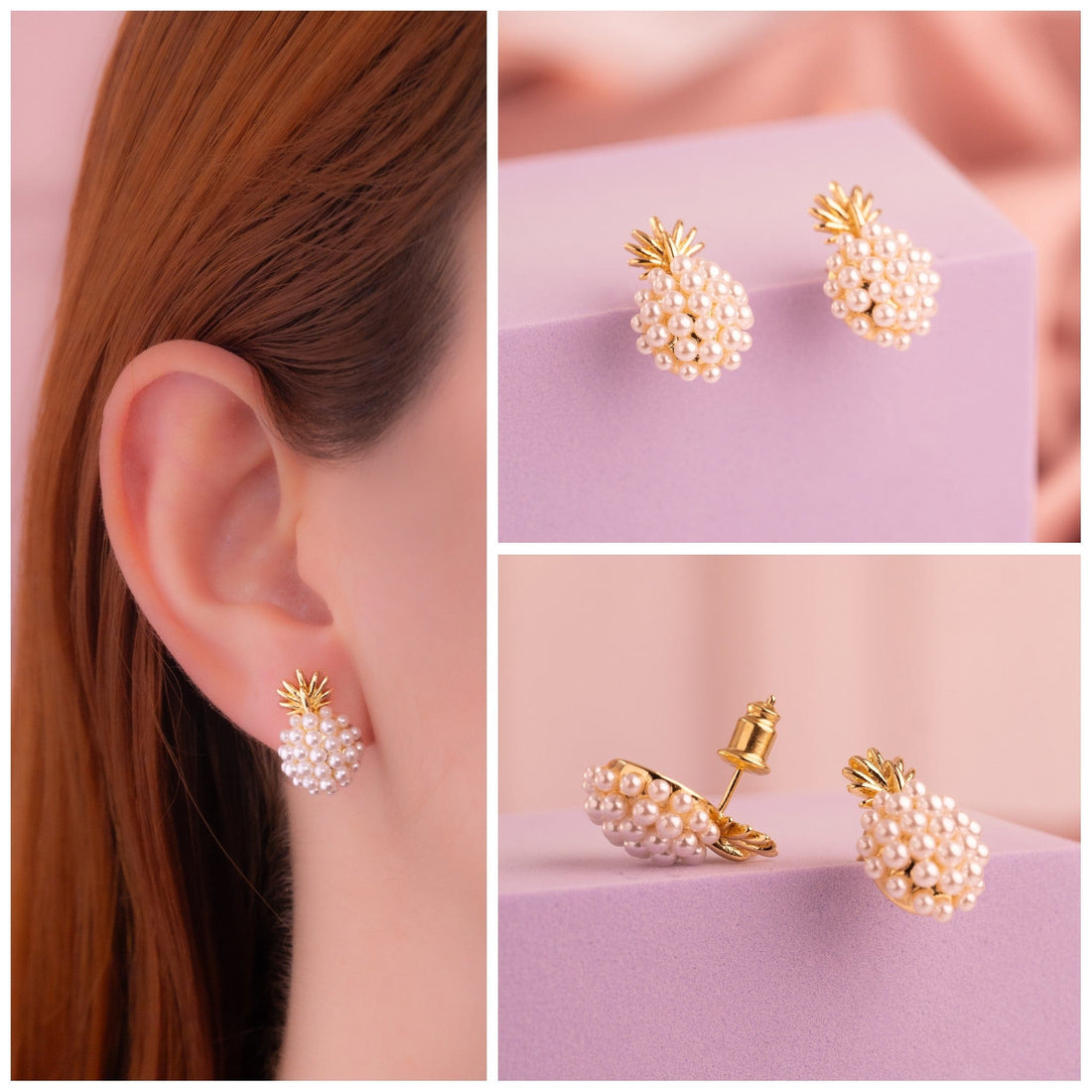 Aretes Piñas Perladas Ref: B2343