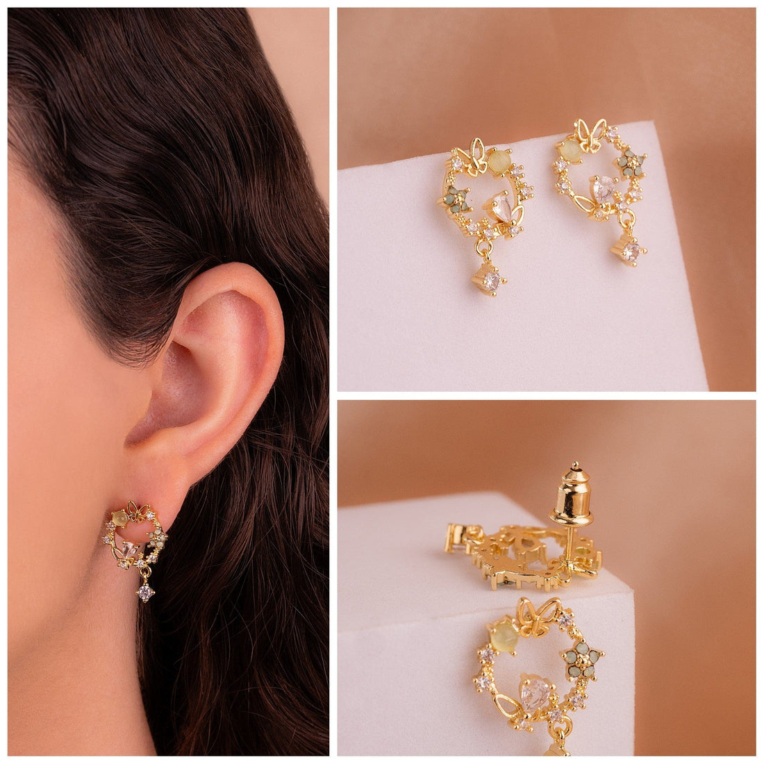 Aretes Mariposas Circones Ref:B787