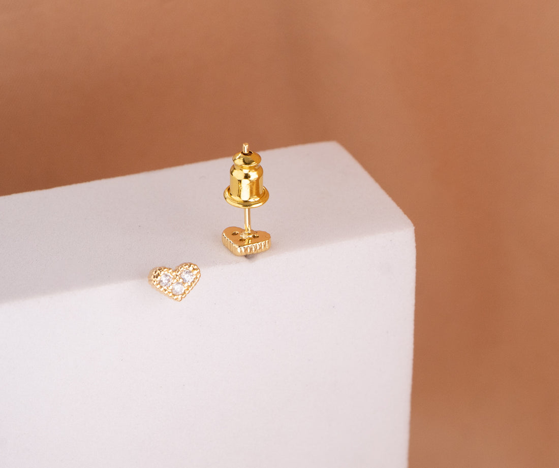 Topitos Corazones Circones Dorados Ref:L1254