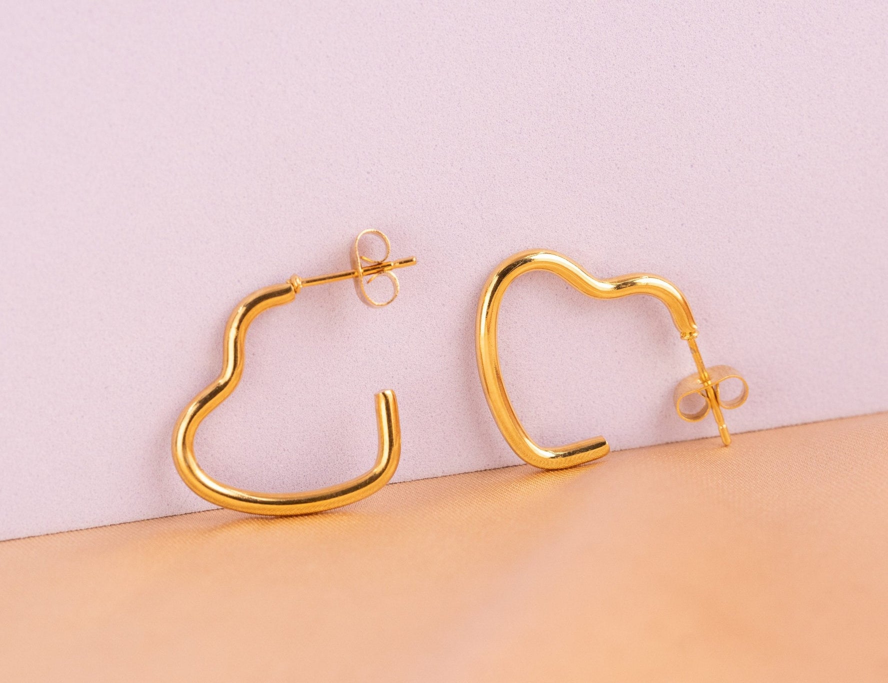 Candongas Corazones Tres Cuartos Doradas Ref:B746