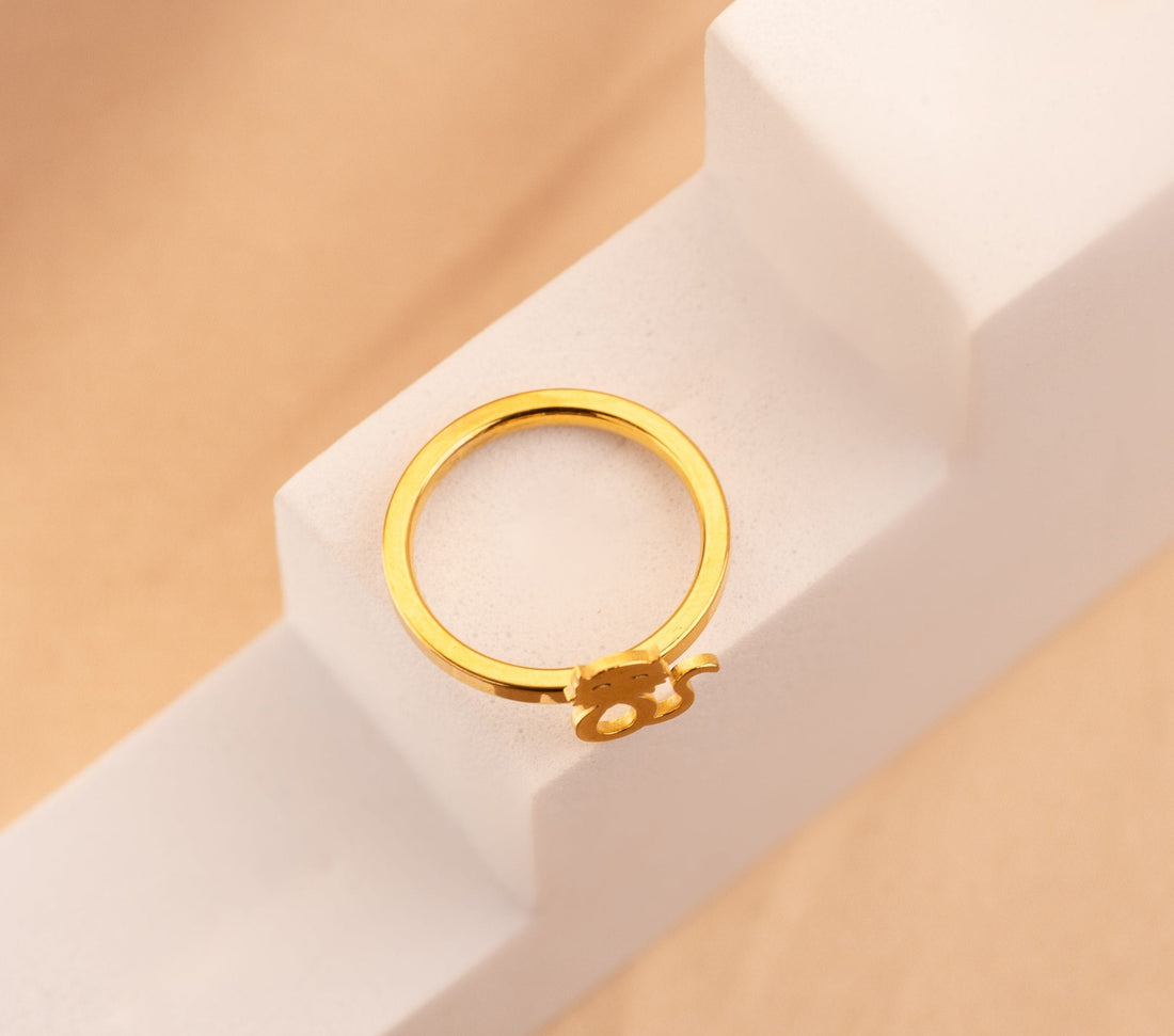 Anillo Gato Dorado Talla 7 Ref:A1700