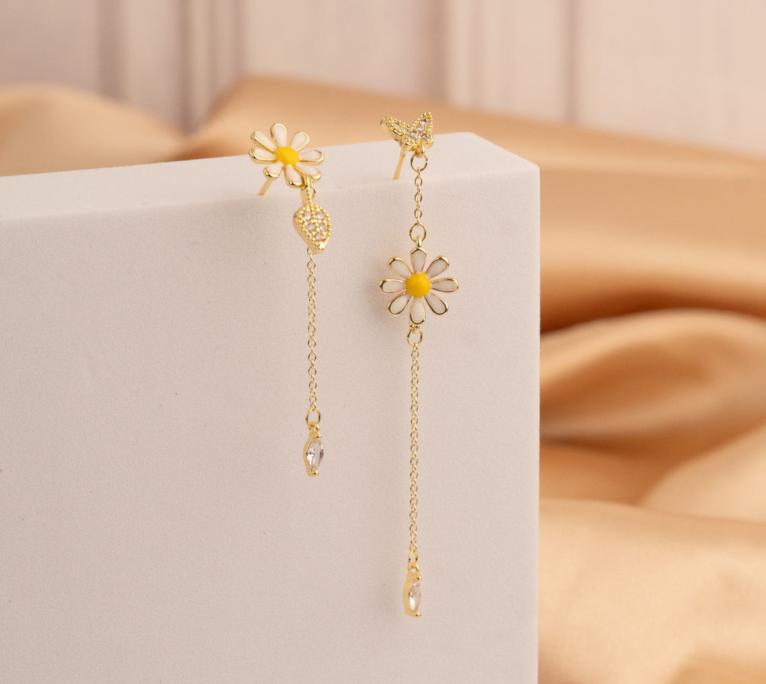 Aretes Margaritas Mariposa Dorados Ref: B885