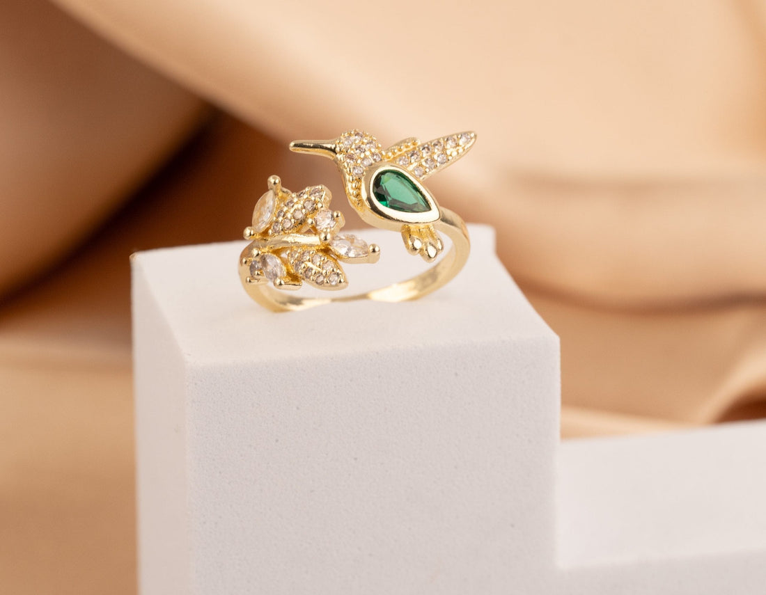 Anillo Colibrí Verde Ref: A222