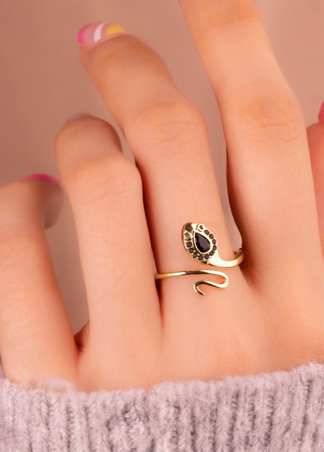 Anillo Serpiente Negra Ref: A1361