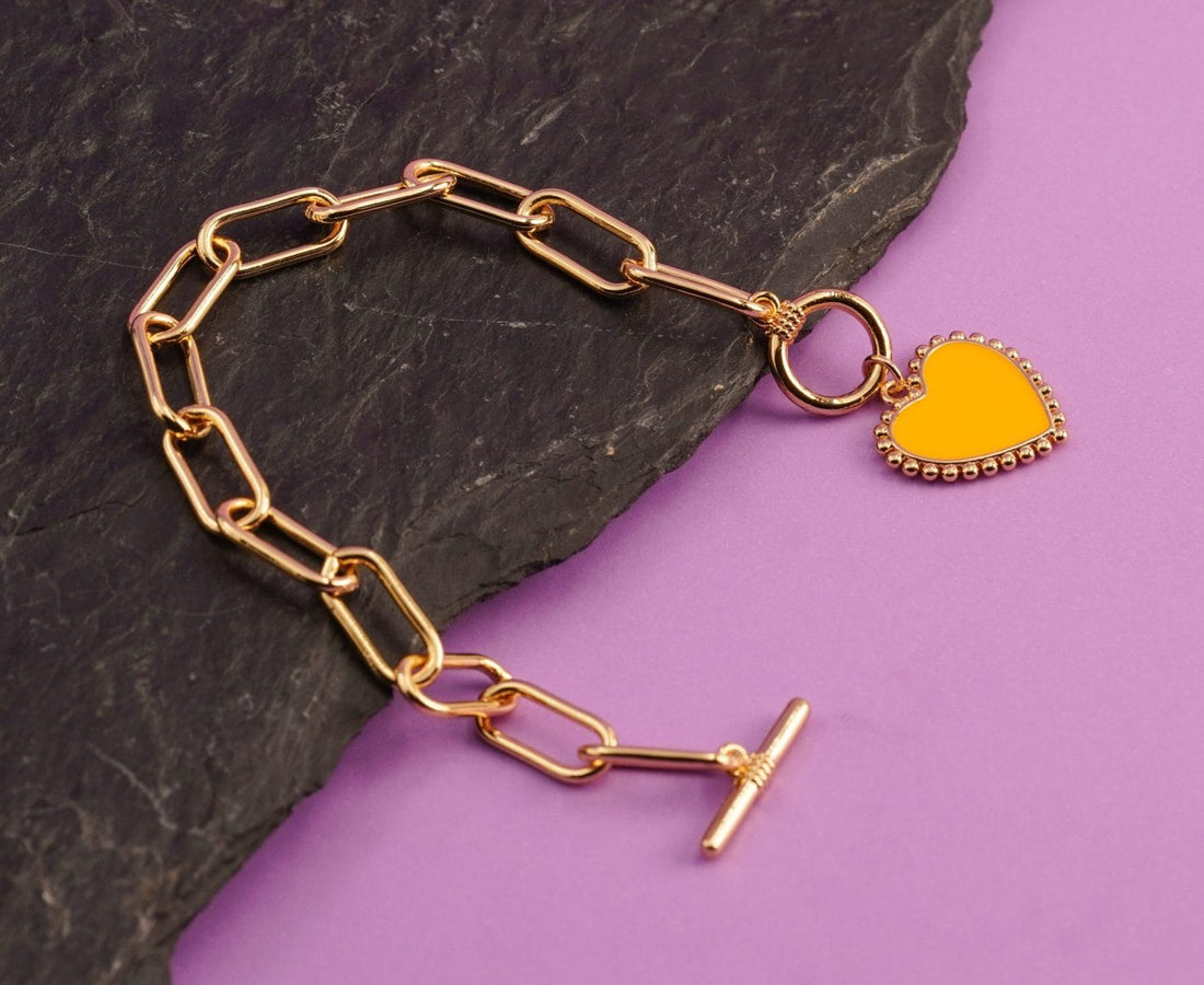 Pulsera Corazón Mostaza Ref: I370