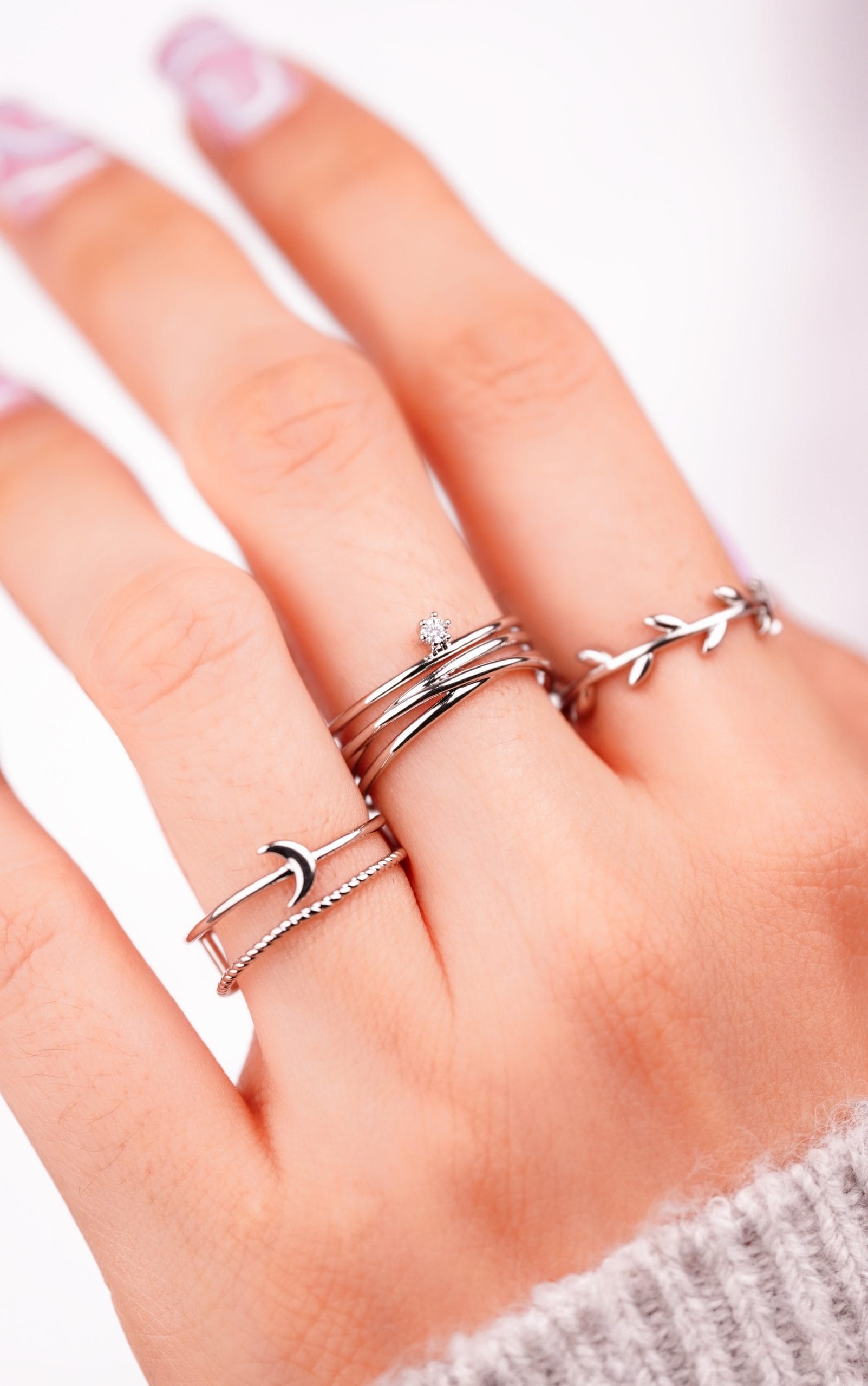 Set X 3 Anillos Selena Plateados Ref: J249