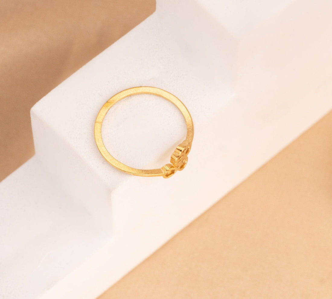 Anillo Huella Infinito Dorado Ref: A2060