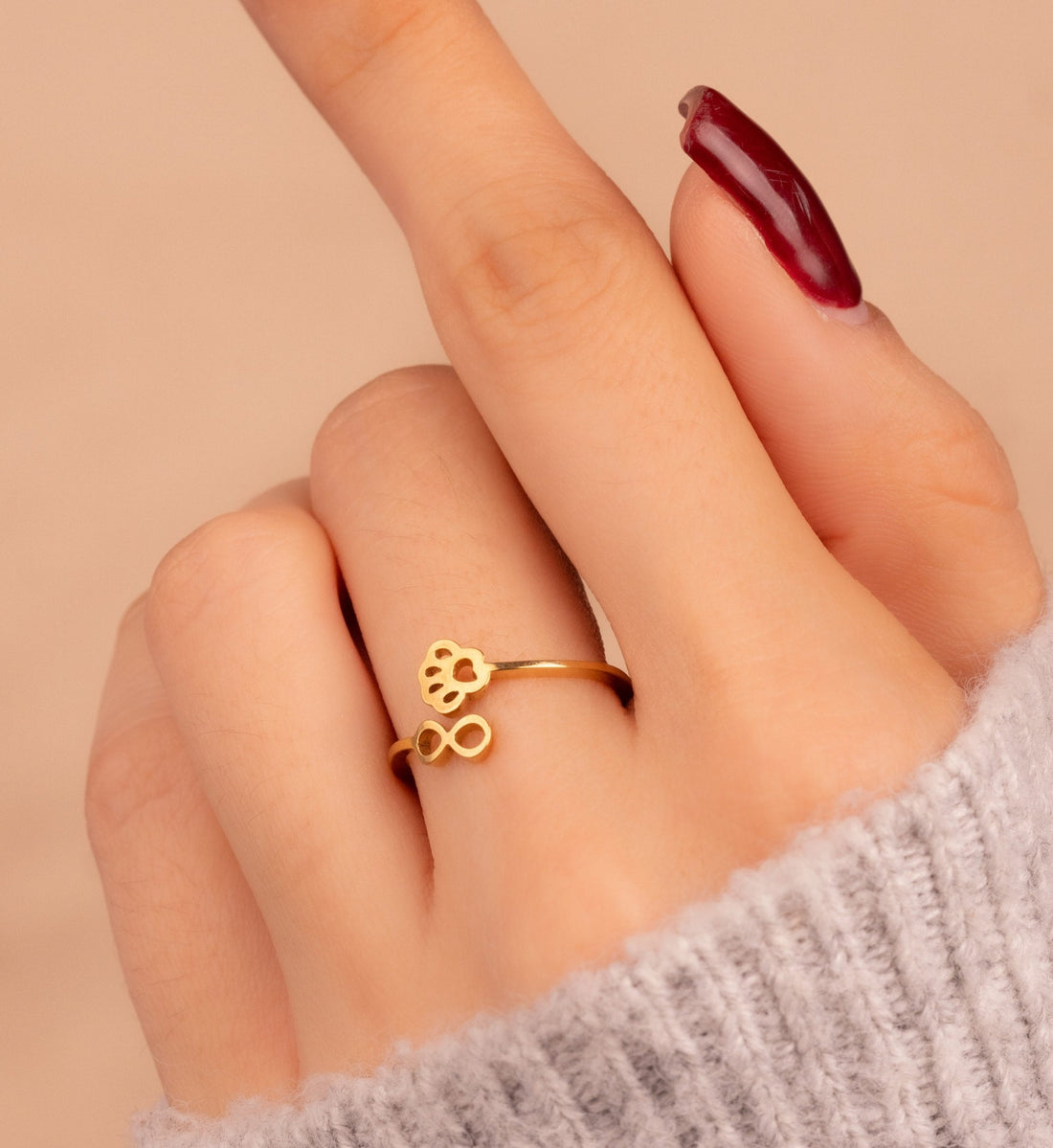 Anillo Huella Infinito Dorado Ref: A2060