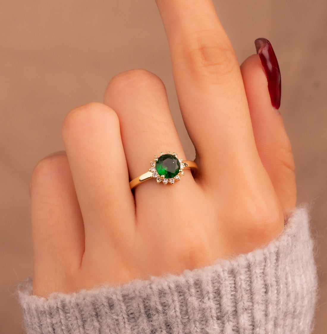 Anillo Círculo Esmeralda Ref: A1342