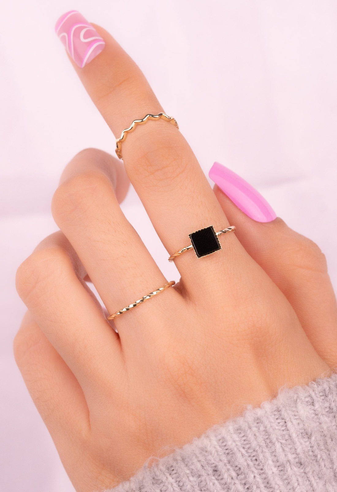 Set X 3 Anillos Kendra Dorados Ref: J110