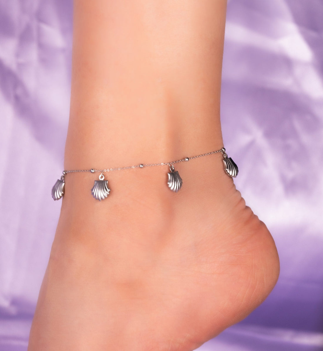 Tobillera Conchas Plateada Ref: M472