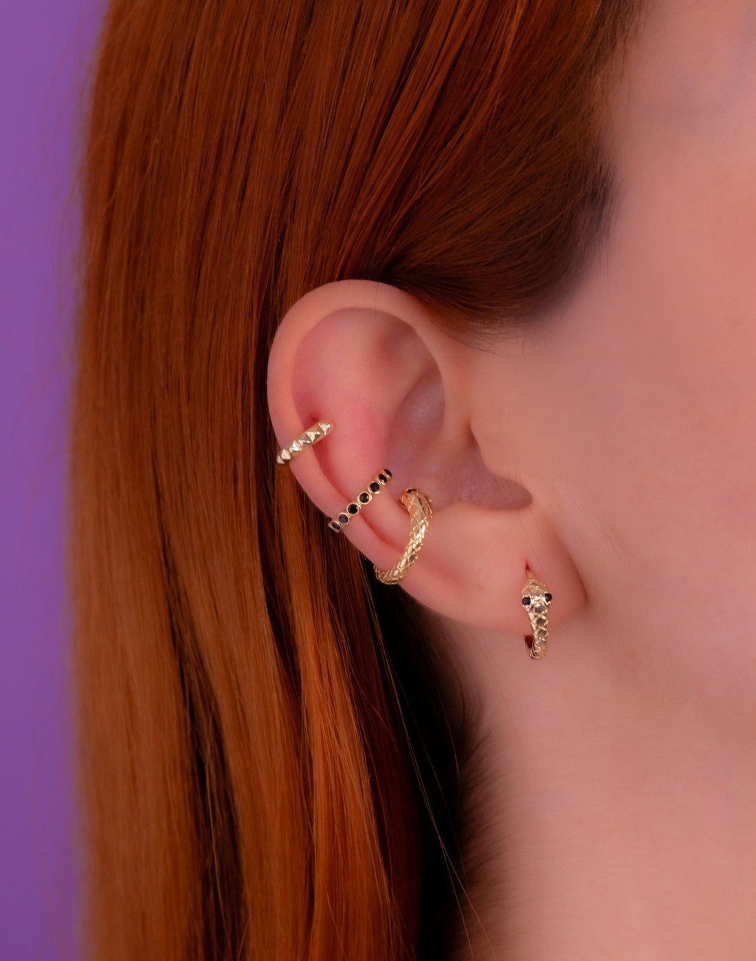 Set Aretes Serpientes Dorados Ref: K252