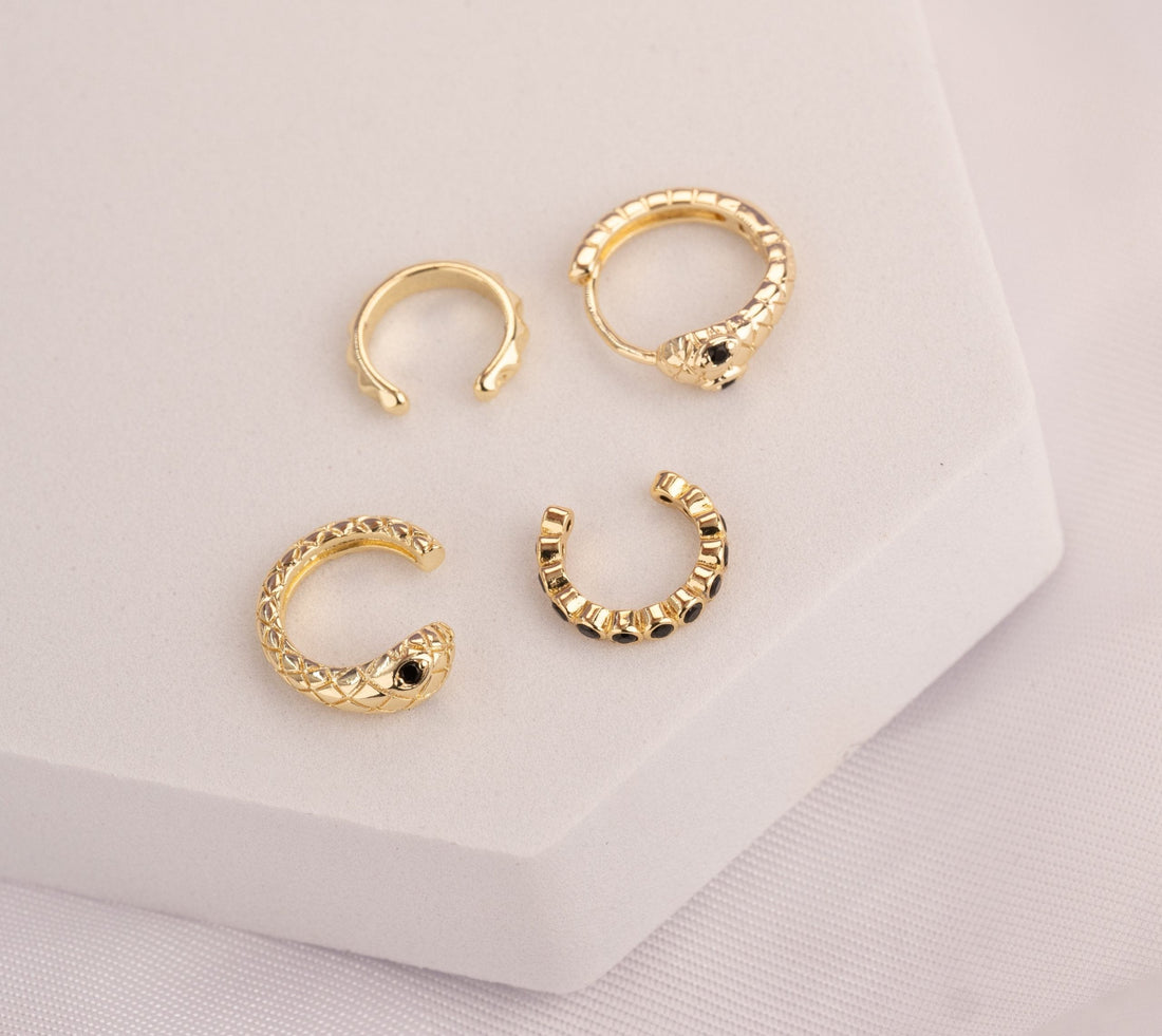 Set Aretes Serpientes Dorados Ref: K252