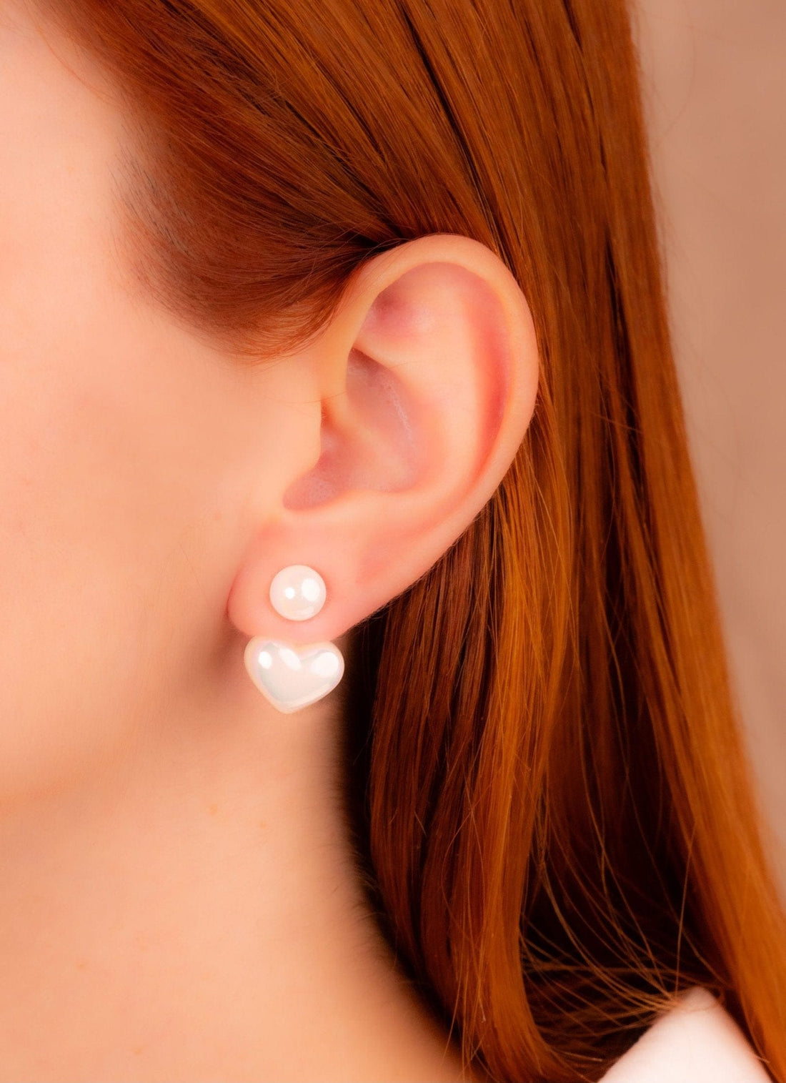 Aretes Corazones Perlados Ref: B125
