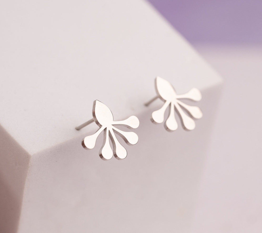 Aretes Splash Plateados Ref: B559