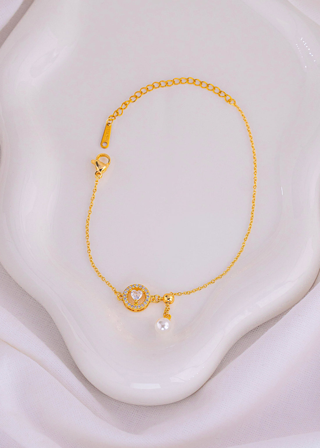 Pulsera Corazón Perla